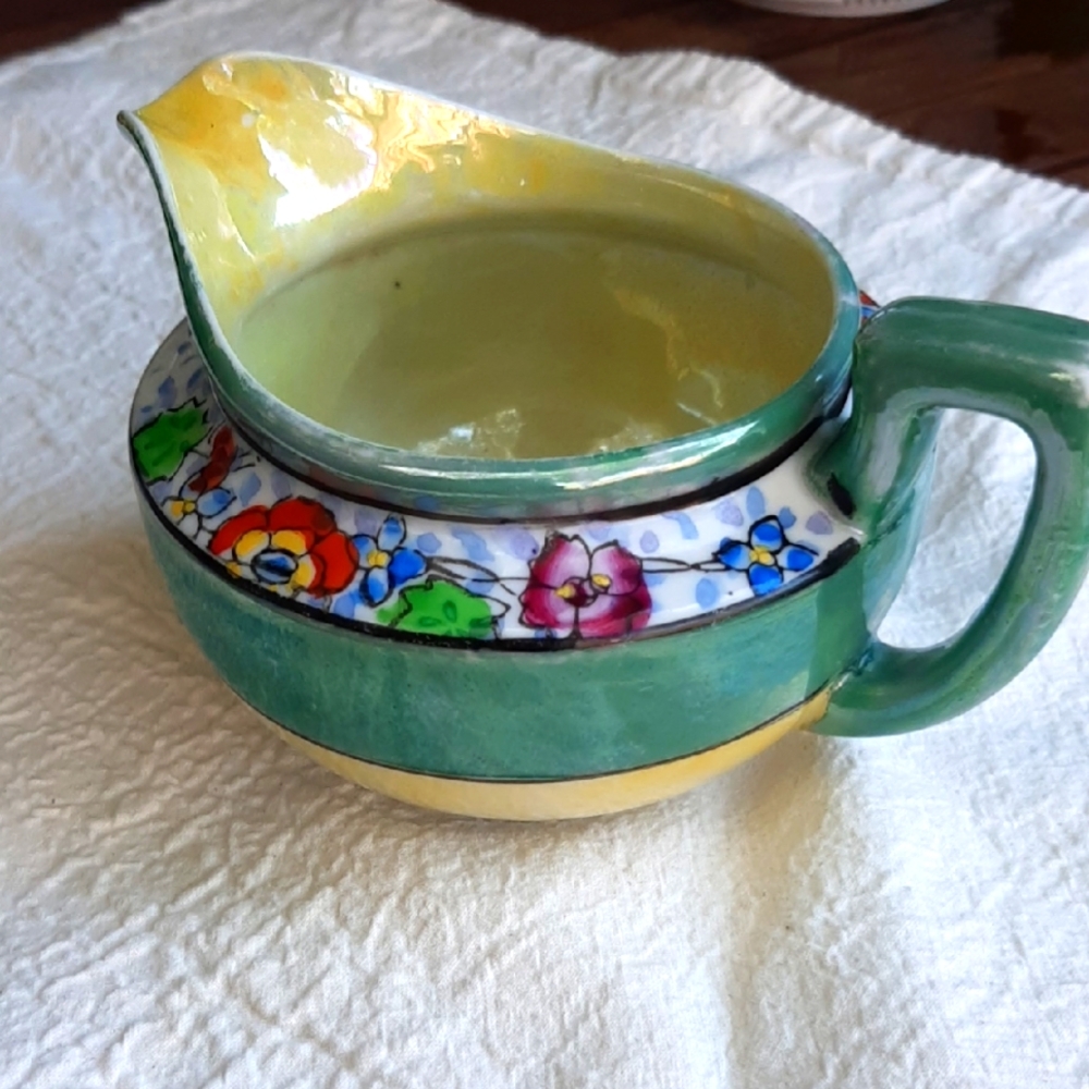 VTG Hand-Painted Floral Ceramic Creamer